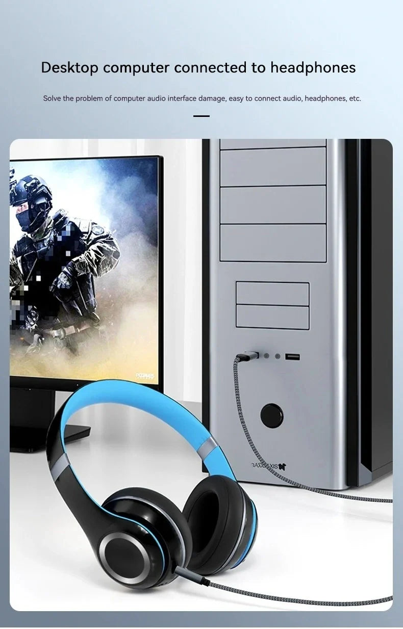 USB to 3.5mm AUX Audio Cable – USB A Male to AUX Jack Adapter for Headphones, Speakers, PC, TV, and Car Stereo