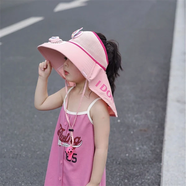 UV Protection Fan Hat for Kids – Summer Visor Cap with Wide Brim for Boys & Girls