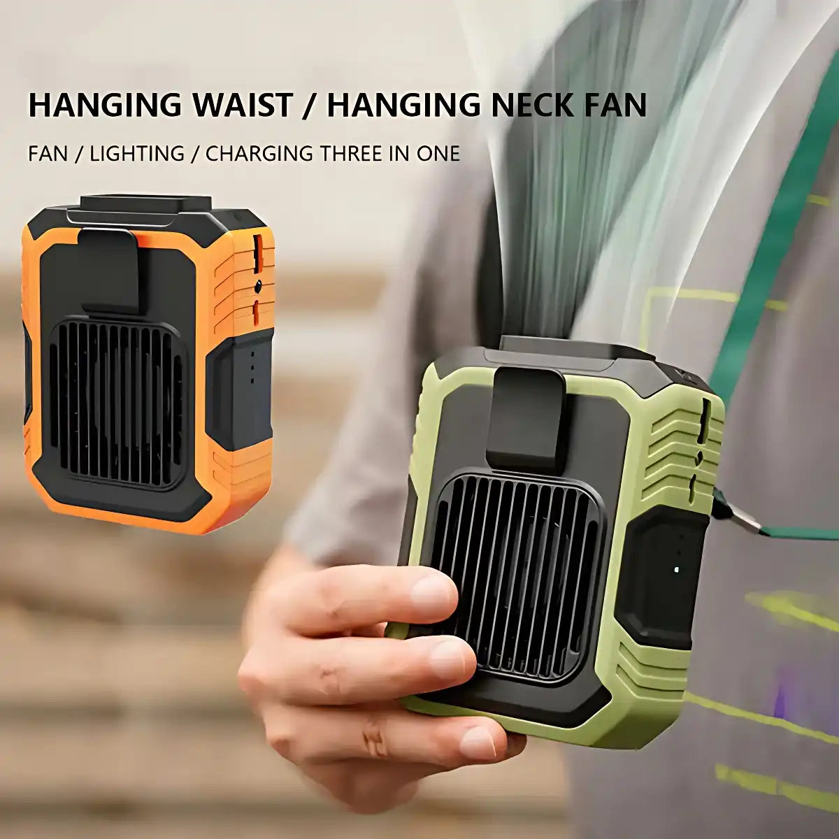 Ultra-Portable Waist Fan - Rechargeable 3-Speed Cooling, Doubles as Power Bank