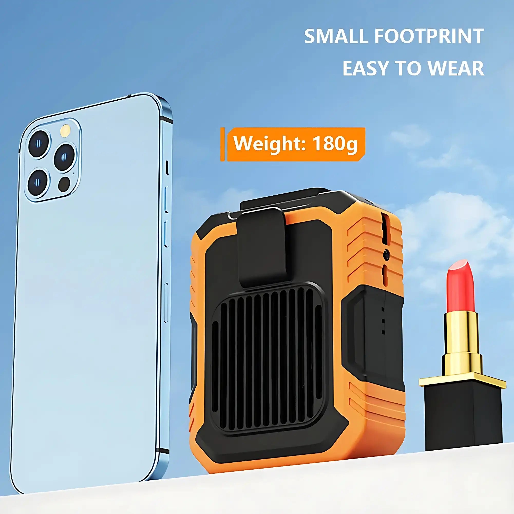 Ultra-Portable Waist Fan - Rechargeable 3-Speed Cooling, Doubles as Power Bank