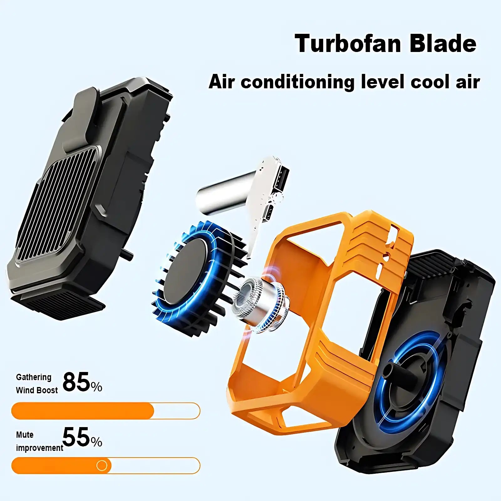 Ultra-Portable Waist Fan - Rechargeable 3-Speed Cooling, Doubles as Power Bank