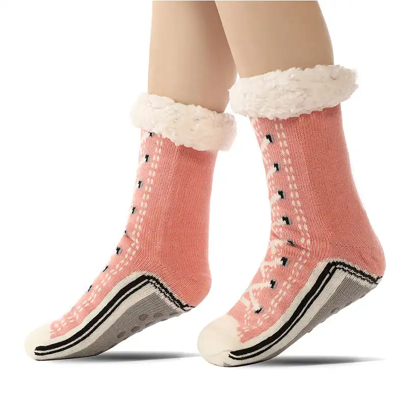 Ultra-Thick Cashmere Slipper Socks Non-Slip Plush Home Socks