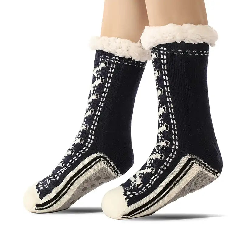 Ultra-Thick Cashmere Slipper Socks Non-Slip Plush Home Socks