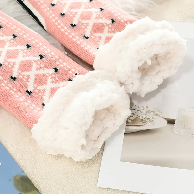 Ultra-Thick Cashmere Slipper Socks Non-Slip Plush Home Socks