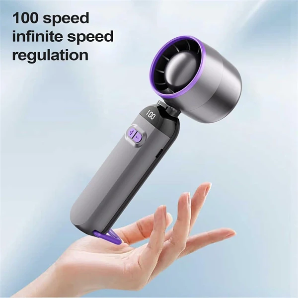 Ultra High-Speed Bladeless Turbo Fan – 100-Speed Adjustable Mini Handheld & Portable USB Desk Fan