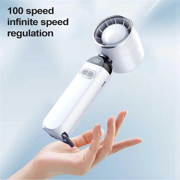 Ultra High-Speed Bladeless Turbo Fan – 100-Speed Adjustable Mini Handheld & Portable USB Desk Fan