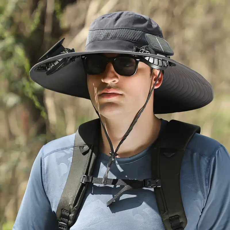 Ultralight Solar Fan Outdoor Hat for Camping, Hiking, Cycling, Best Father’s Day Gift for Dad or Husband