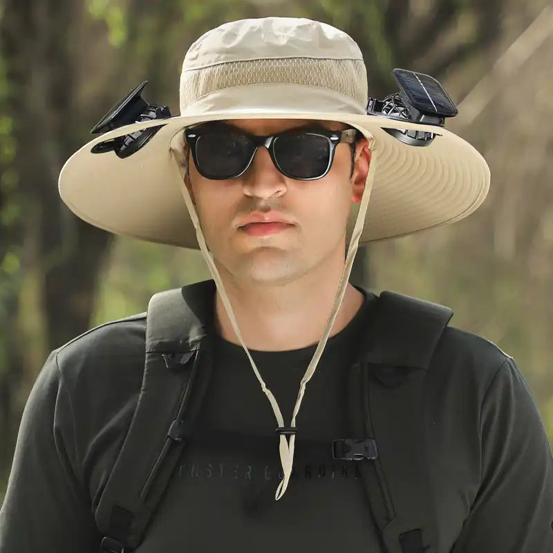 Ultralight Solar Fan Outdoor Hat for Camping, Hiking, Cycling, Best Father’s Day Gift for Dad or Husband