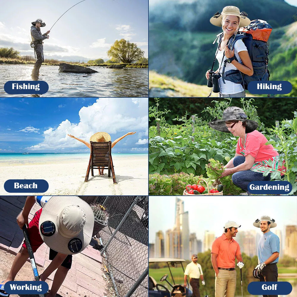 Ultralight Solar Fan Outdoor Hat for Camping, Hiking, Cycling, Best Father’s Day Gift for Dad or Husband