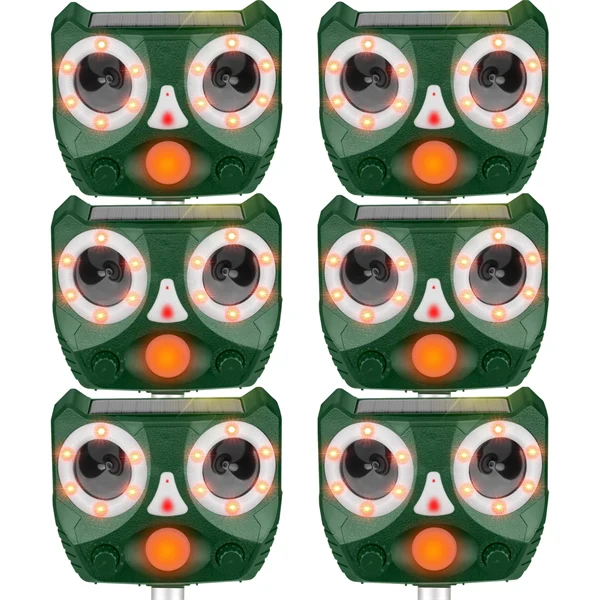 Ultrasonic Animal Repeller Outdoor, Solar Powered Squirrels Repeller Waterproof Deer Repeller for Rats，Dog, Cat, Squirrels, Bird, Rabbit, Deer, Raccoon Farm Yard Garden