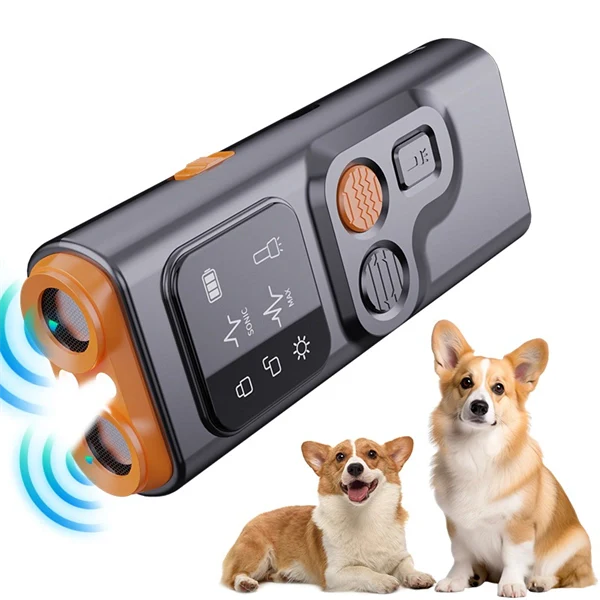Ultrasonic Dog Bark Control – Dual Head Bark Deterrent with High-Frequency Flashlight | Long-Lasting, Safe & Effective