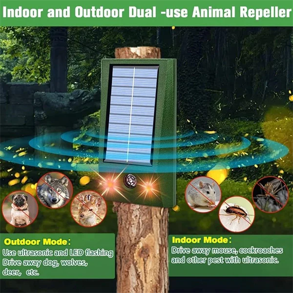 Ultrasonic Mice Repeller Outdoor LED Red and White Flashing Bird Repeller Ultrasonic Dog Repeller Cat Repeller