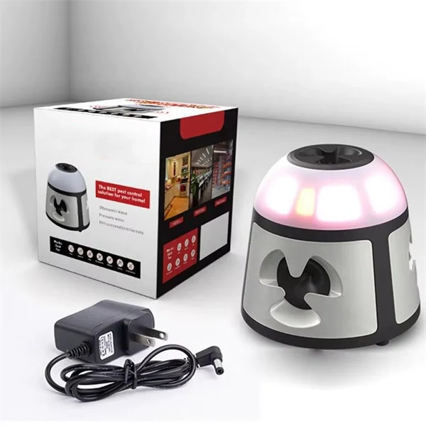 360° Ultrasonic Rodent Repeller – 4-Mode Mouse & Rat Deterrent with Flashing Lights & Alarm, Indoor Pest Control for Mice, Cockroaches, Ants, Spiders