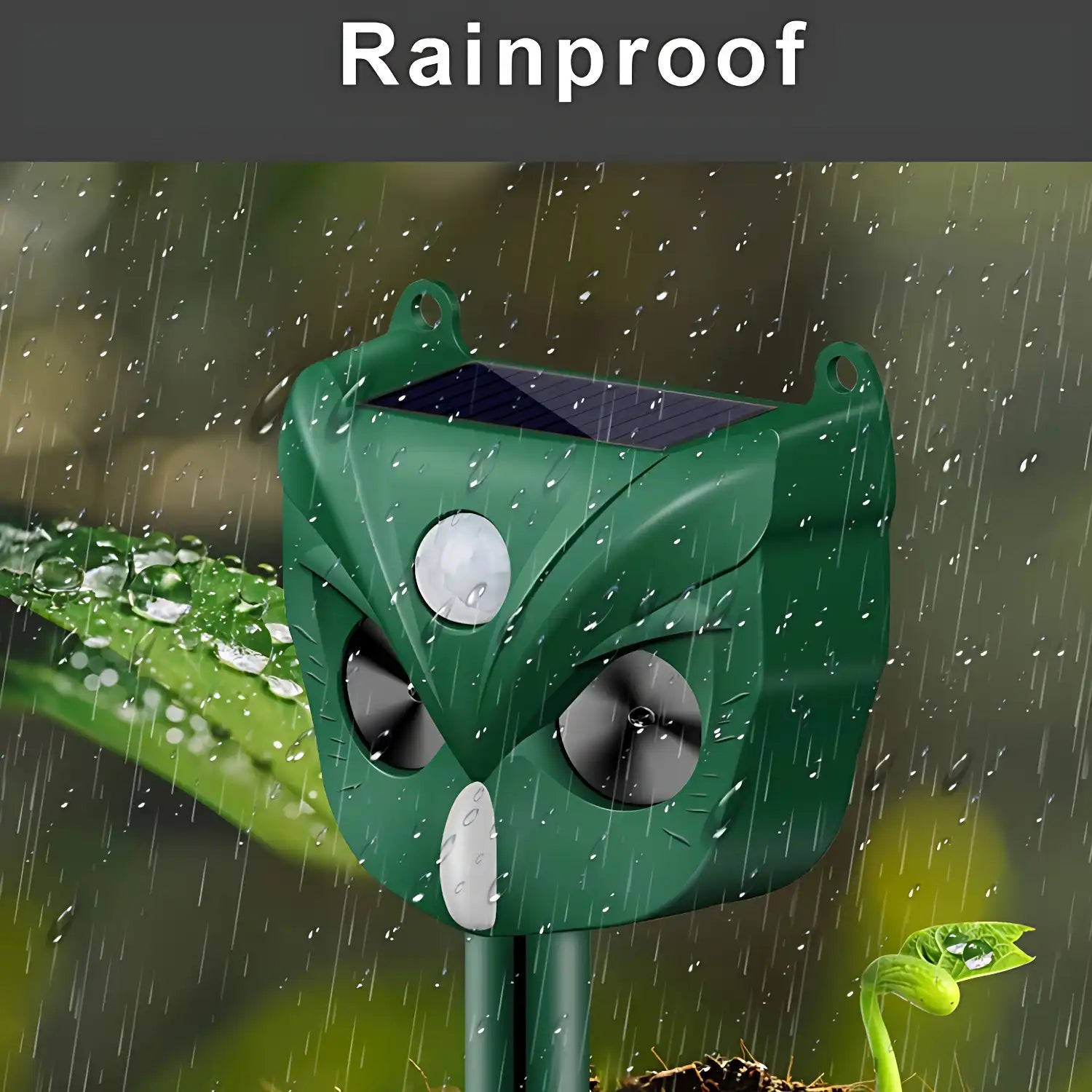 Ultrasonic Solar Yard Animal Repeller with Motion Sensor and Flash Light - For Rodents Squirrel Dogs