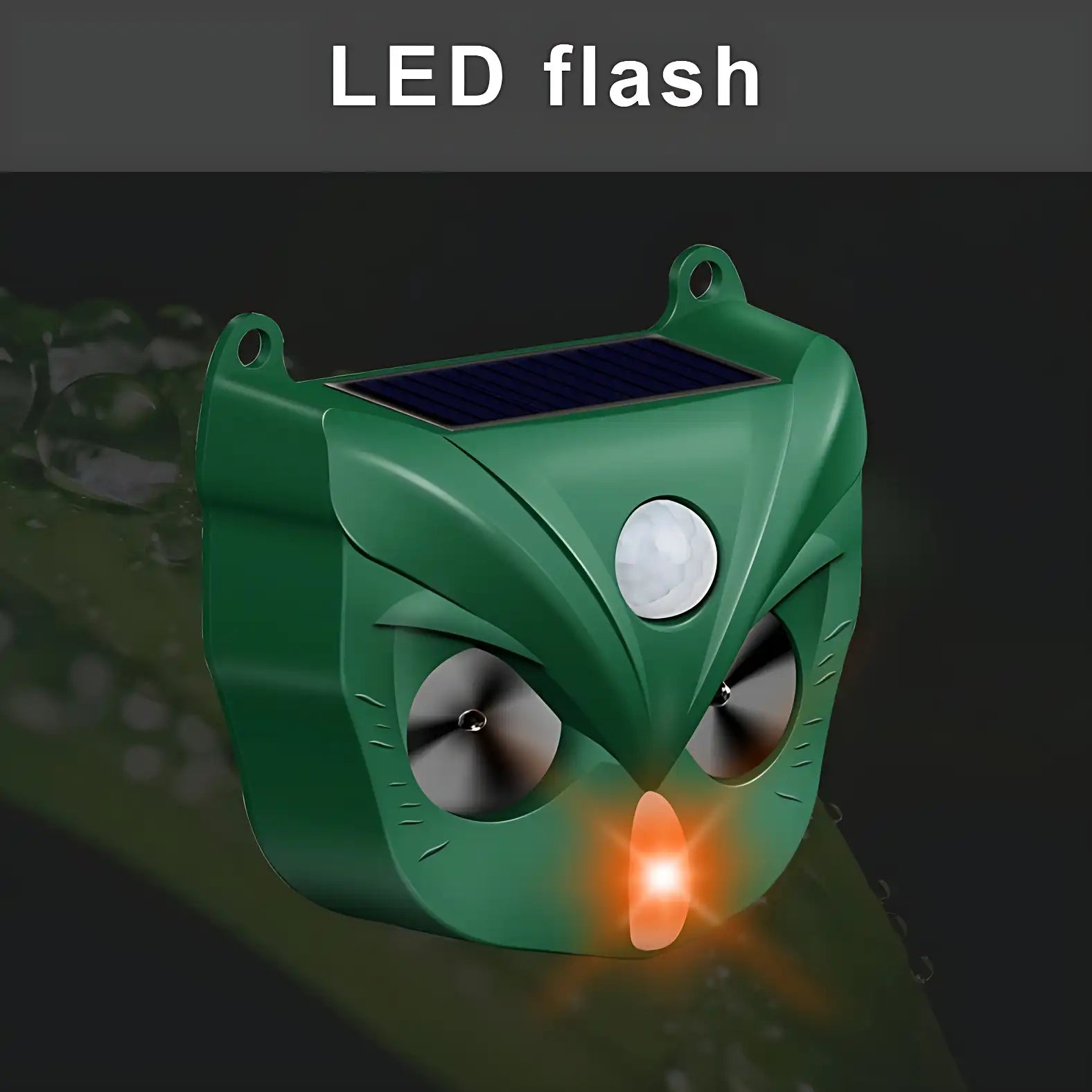 Ultrasonic Solar Yard Animal Repeller with Motion Sensor and Flash Light - For Rodents Squirrel Dogs