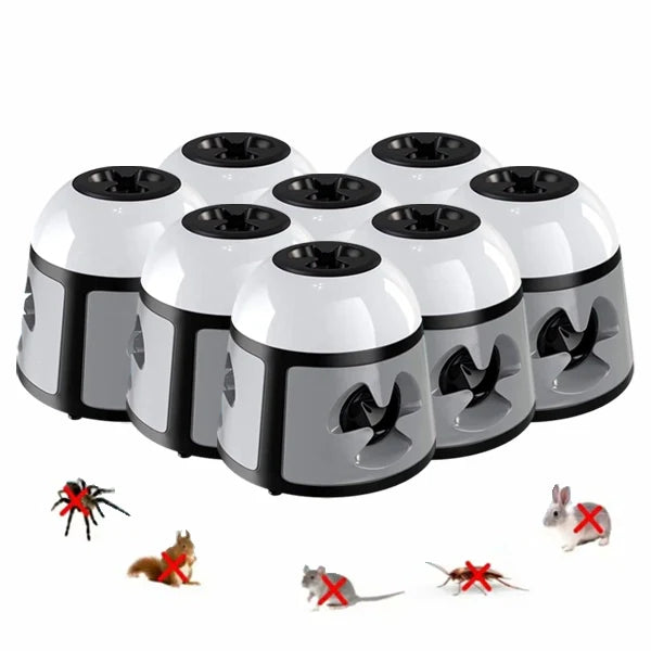 360° Ultrasonic Rodent Repeller – 4-Mode Mouse & Rat Deterrent with Flashing Lights & Alarm, Indoor Pest Control for Mice, Cockroaches, Ants, Spiders