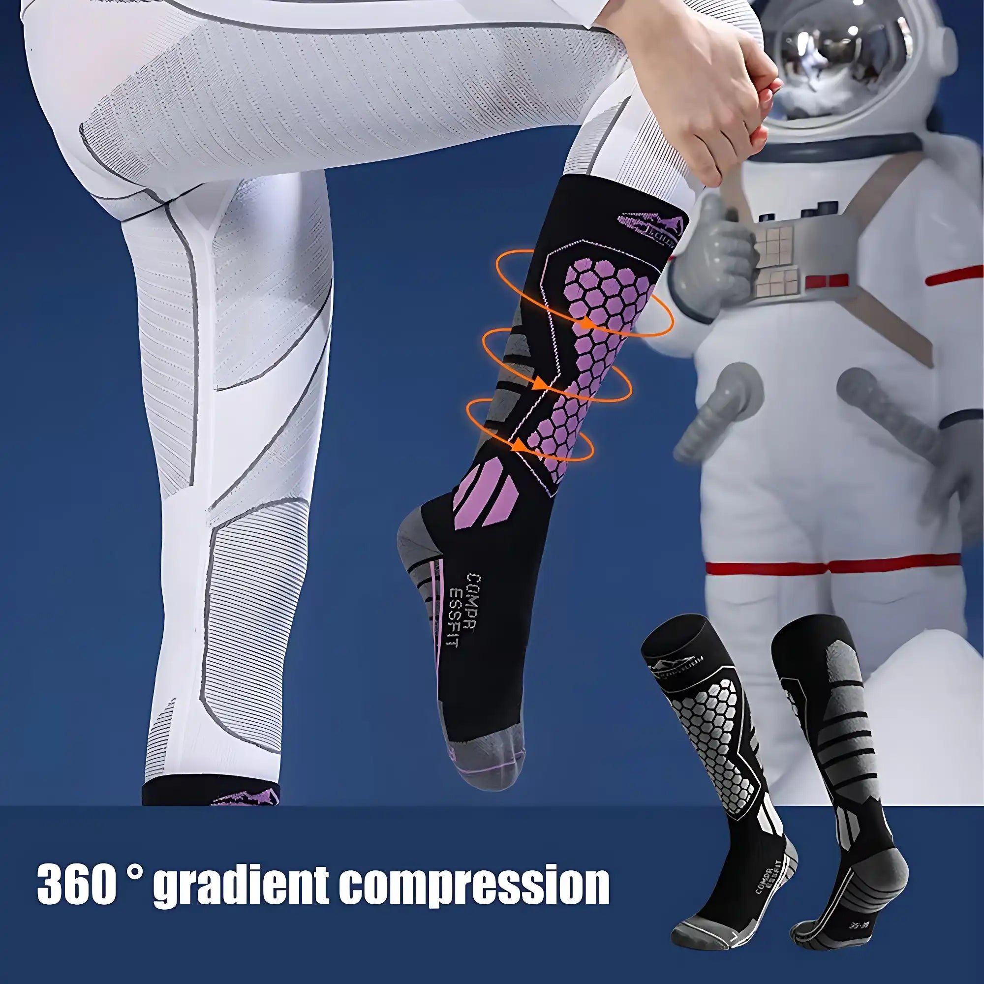 Unisex Anti-Sprain Long Wool Ski Socks