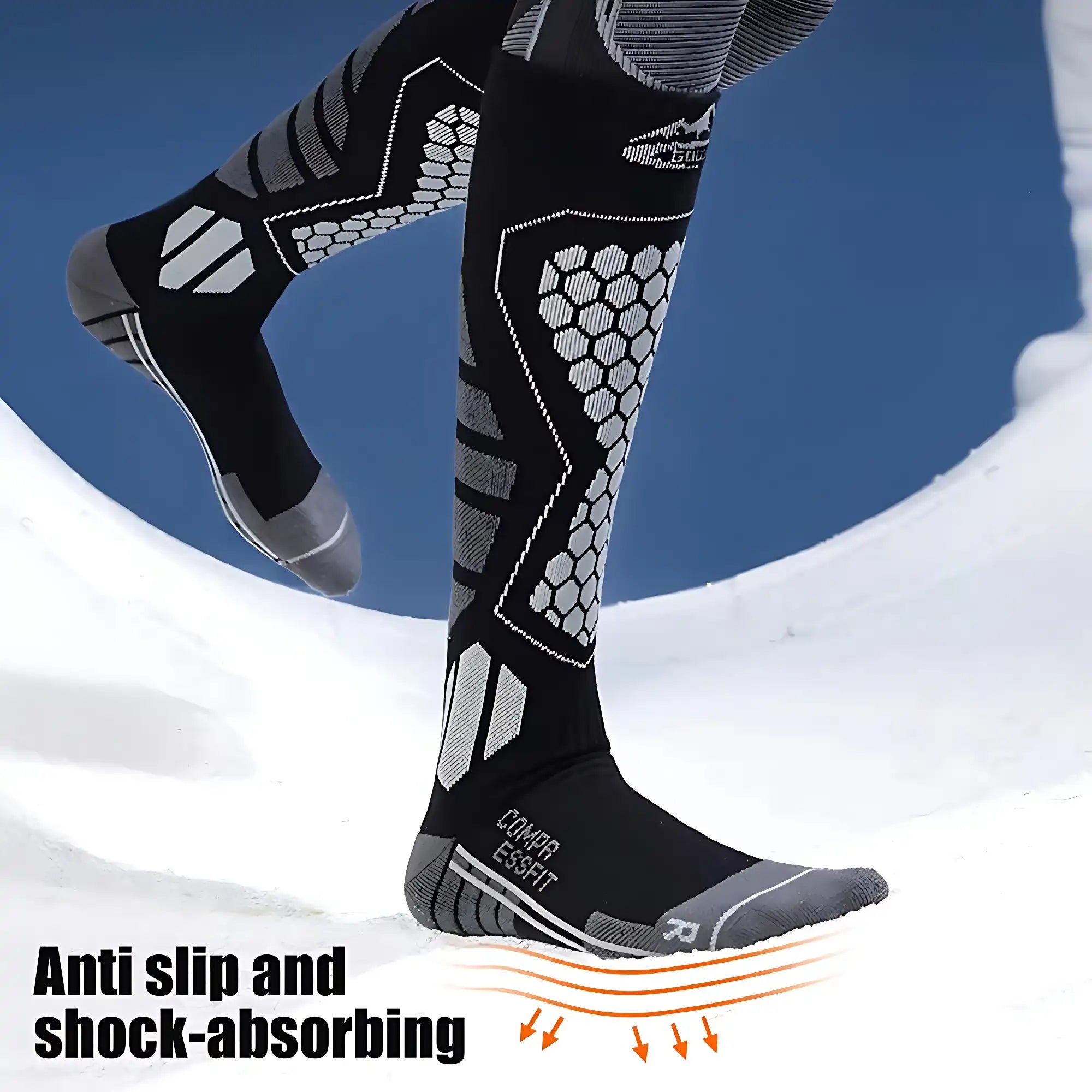 Unisex Anti-Sprain Long Wool Ski Socks