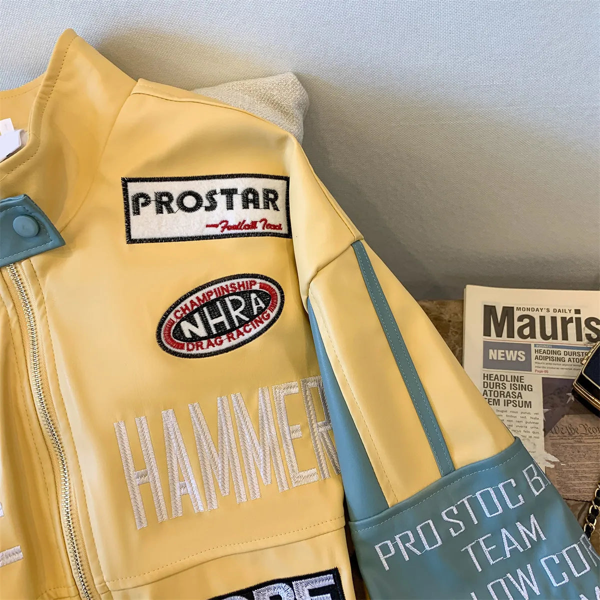 Unisex Embroidered Racing Jacket | Oversized Moto Style