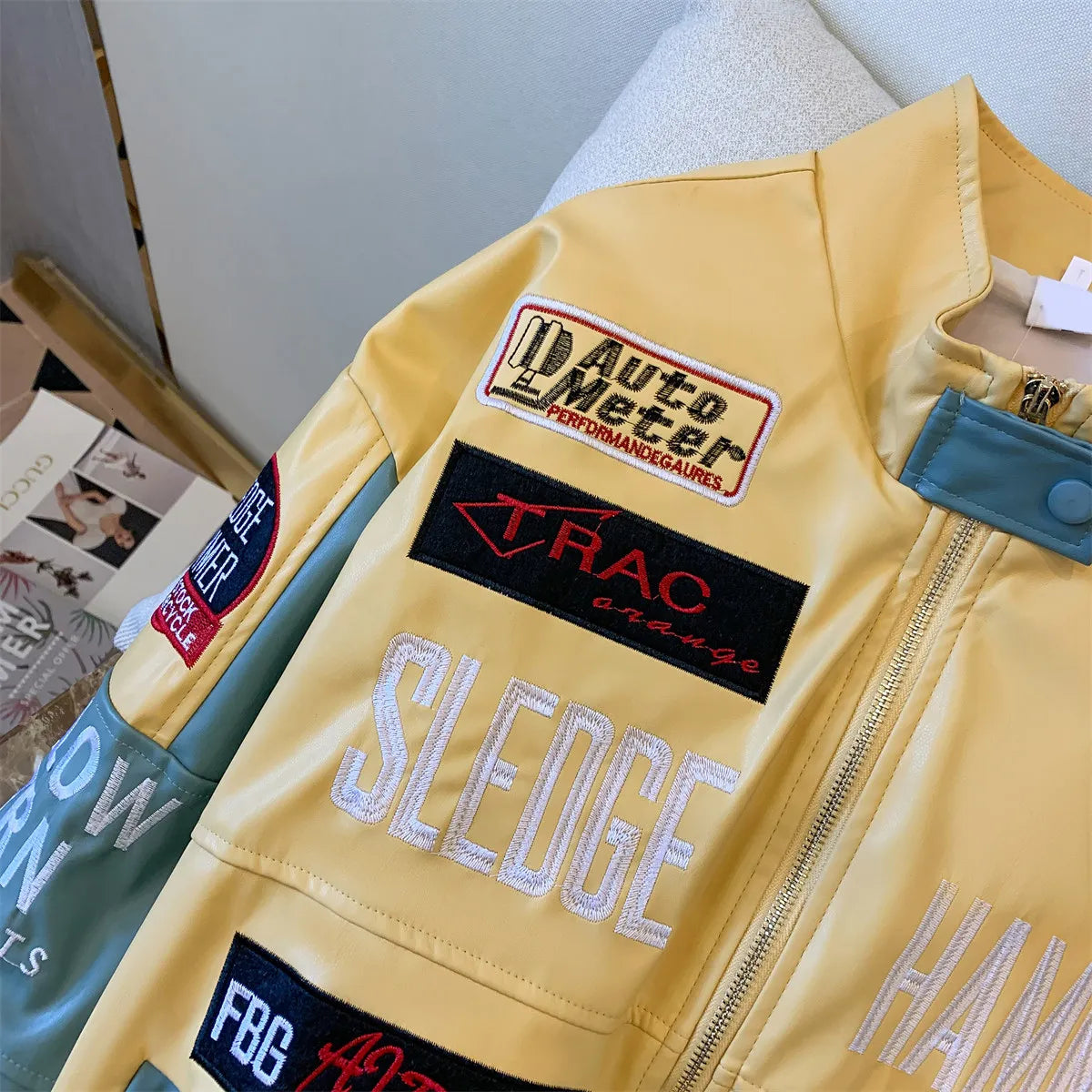 Unisex Embroidered Racing Jacket | Oversized Moto Style