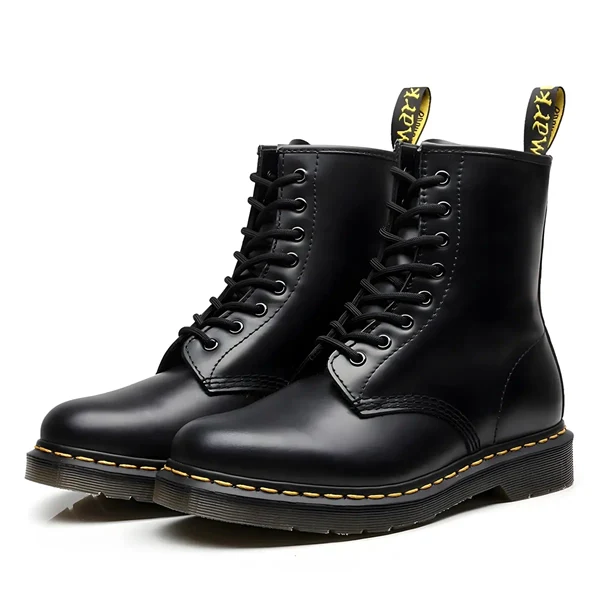 Unisex Leather Combat Boots - Classic Lace-Up Style