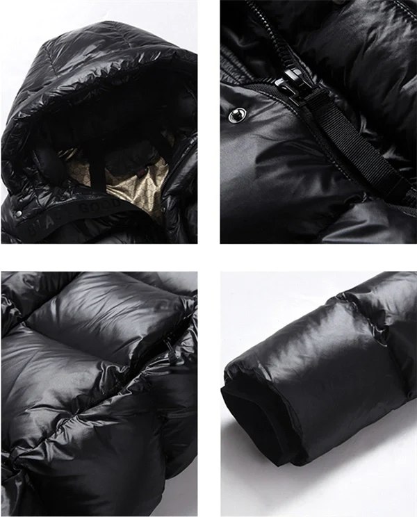 Unisex Long Winter Down Coat – 90% White Goose Down, Hooded, Extra Warm Jacket