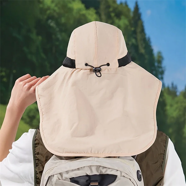 Unisex Quick-Dry Outdoor Hat – Waterproof Breathable with Neck Flap & Mesh Panels