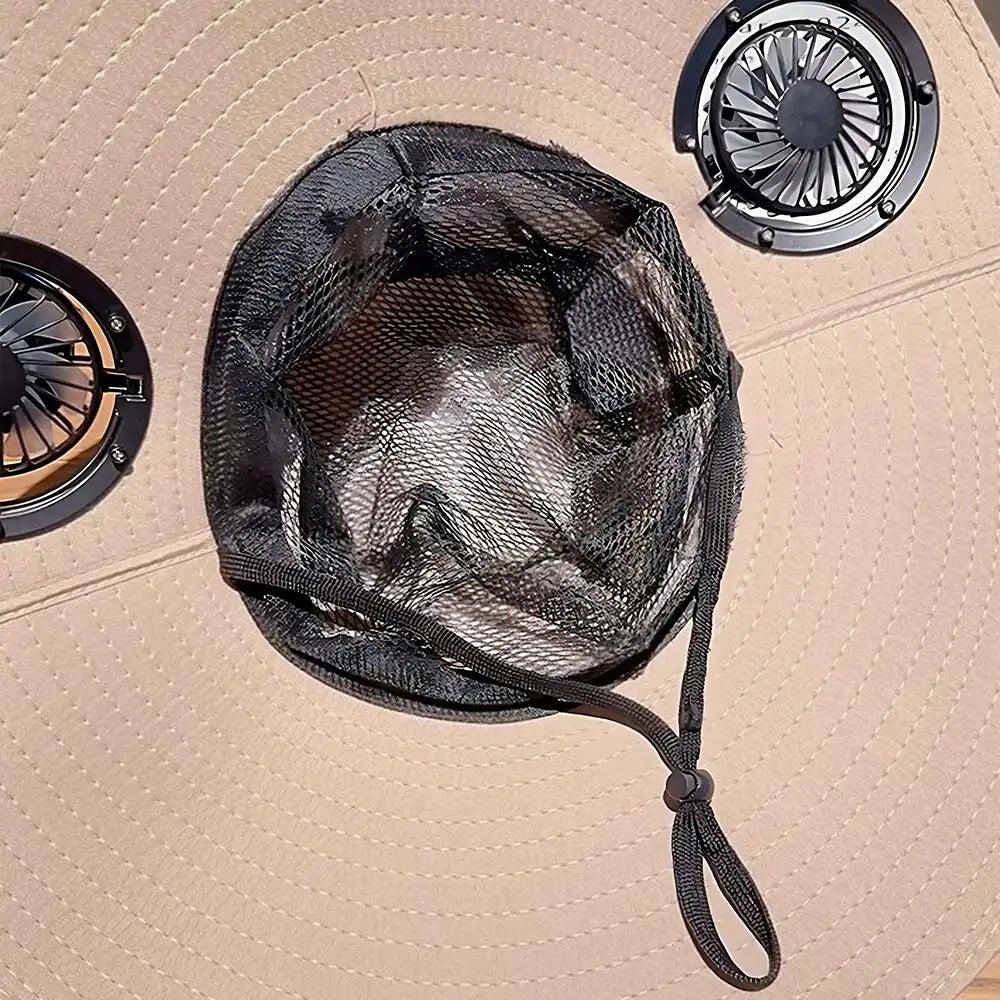 Unisex Solar Fan Hat - Outdoor Sun Protection Rechargeable Fishing Hat