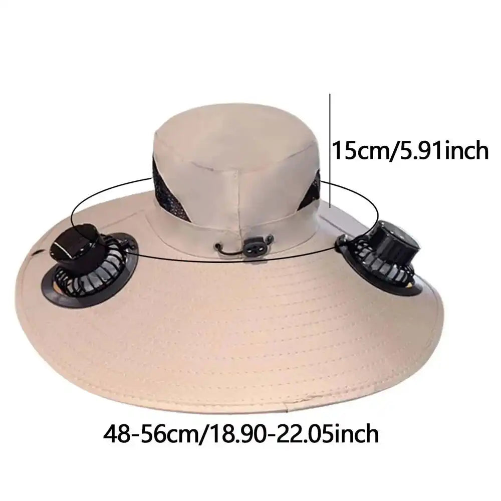 Unisex Solar Fan Hat - Outdoor Sun Protection Rechargeable Fishing Hat