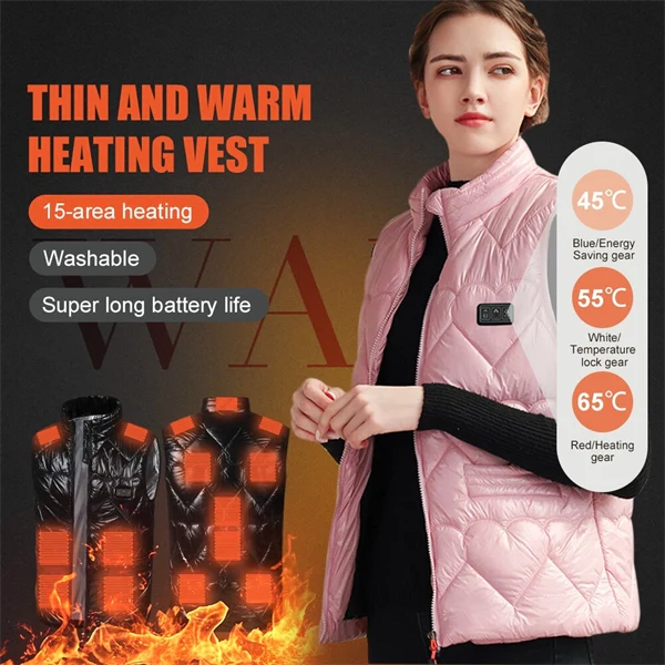 Women's 15 Heat Zones USB Heated Vest