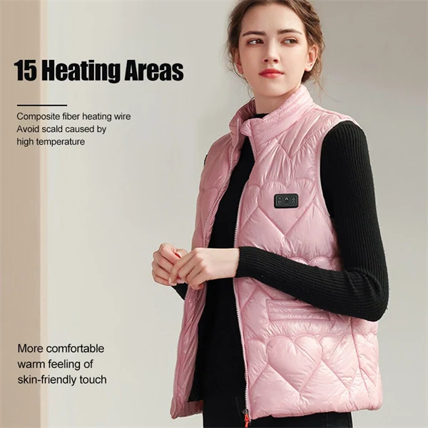 Women's 15 Heat Zones USB Heated Vest