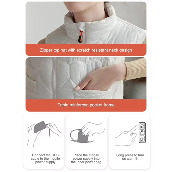 Women's 15 Heat Zones USB Heated Vest