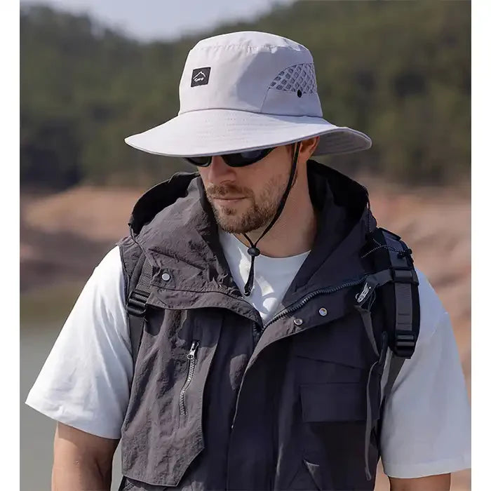 Unisex Wide Brim Bucket Hat - UV Protection, Breathable for Summer, Fishing, Hiking, Beach