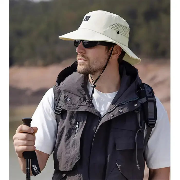 Unisex Wide Brim Bucket Hat - UV Protection, Breathable for Summer, Fishing, Hiking, Beach