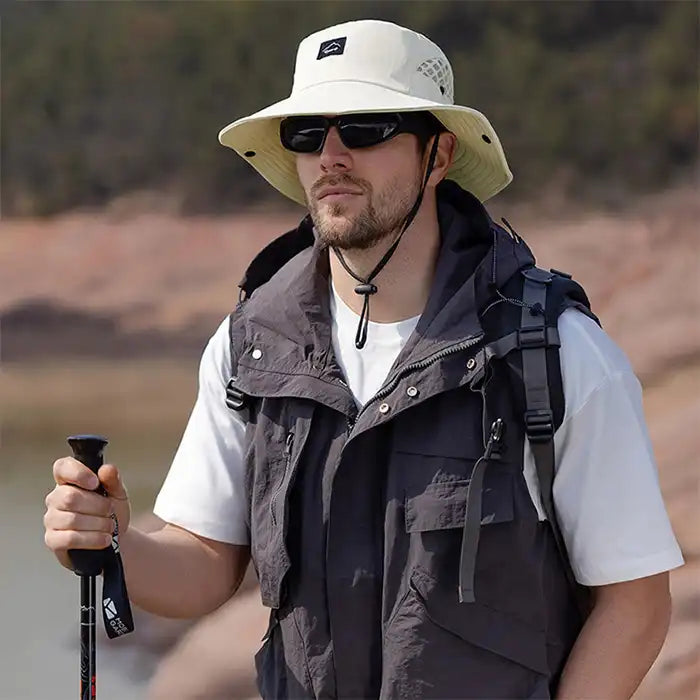 Unisex Wide Brim Bucket Hat - UV Protection, Breathable for Summer, Fishing, Hiking, Beach