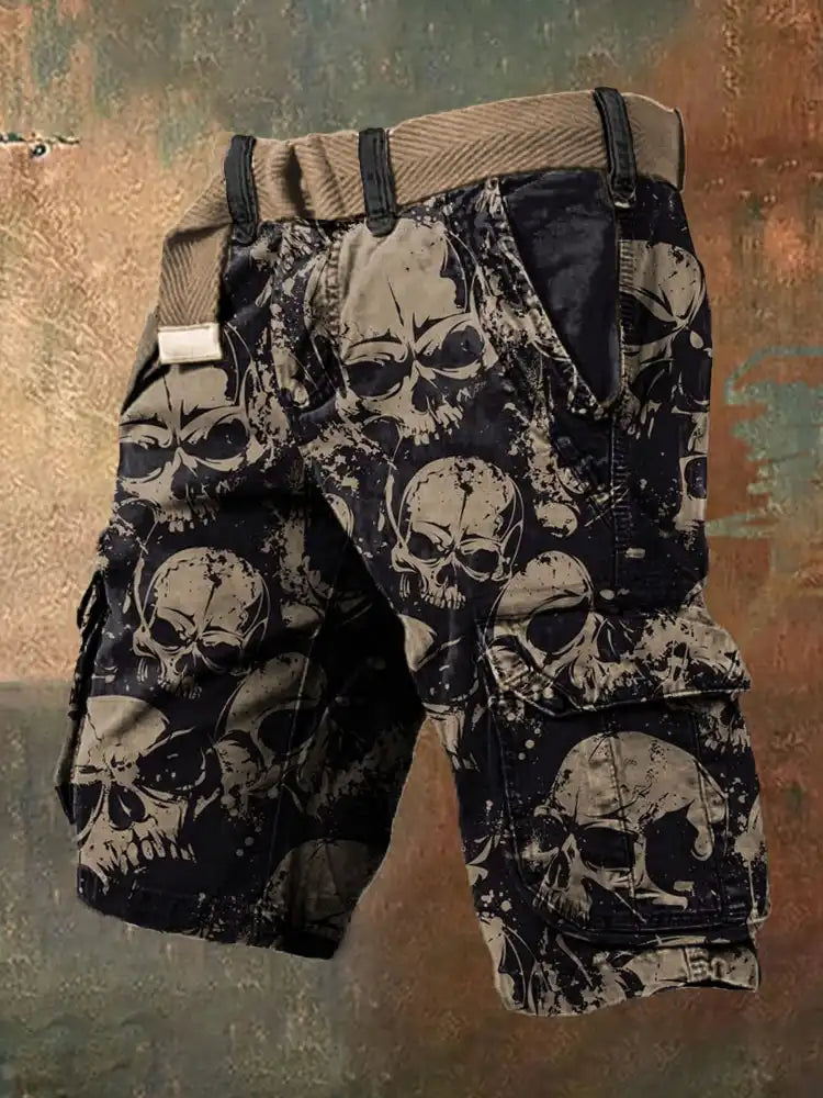 Viking Warrior Printed Cargo Shorts Men's Casual Sports Pants