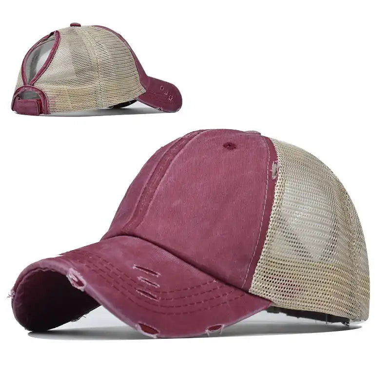 Vintage Ponytail Baseball Cap for Women