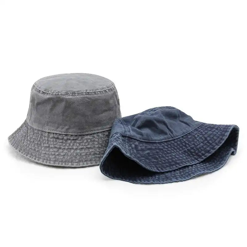 Washed Denim Bucket Hat for Men and Women
