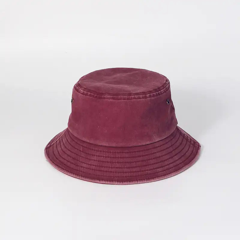 Washed Denim Bucket Hat for Men and Women