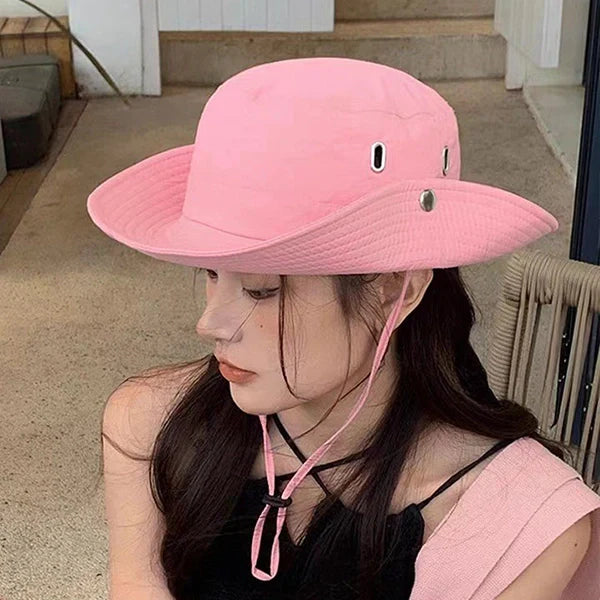 Waterproof Outdoor Sun Hat for Women – Quick-Dry Nylon Bucket Hat with Cowboy Style for Hiking, Camping & Summer Adventures