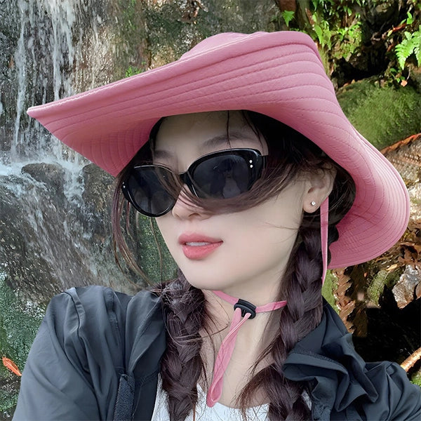 Waterproof Outdoor Sun Hat for Women – Quick-Dry Nylon Bucket Hat with Cowboy Style for Hiking, Camping & Summer Adventures