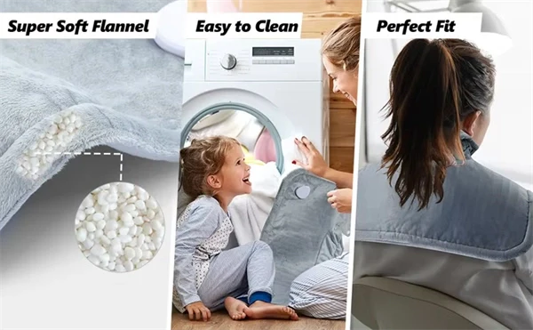 Weighted Heating Pad for Neck and Shoulders – Electric Heat Wrap with 6 Heat Settings & Auto Shut-Off