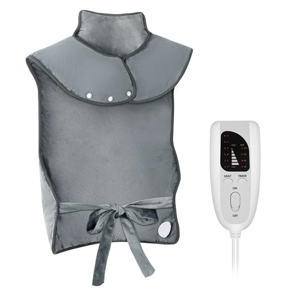 Weighted Heating Pad for Neck and Shoulders – Electric Heat Wrap with 6 Heat Settings & Auto Shut-Off