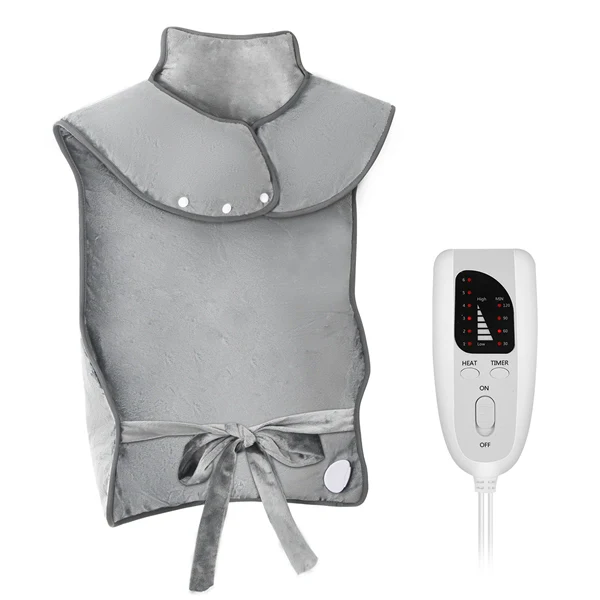 Weighted Heating Pad for Neck and Shoulders – Electric Heat Wrap with 6 Heat Settings & Auto Shut-Off