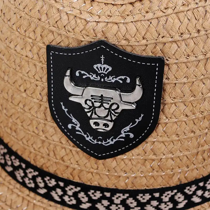 Summer Sun-Protective Beach Straw Cowboy Hat for Adults
