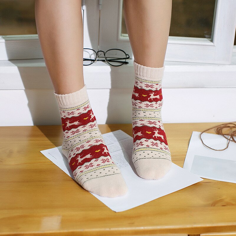 Winter Women Men Socks Christmas Gift Sock Cute Wool 3D Ladies Female Thermal Thicken Warm Happy Funny Sock New Year 2021