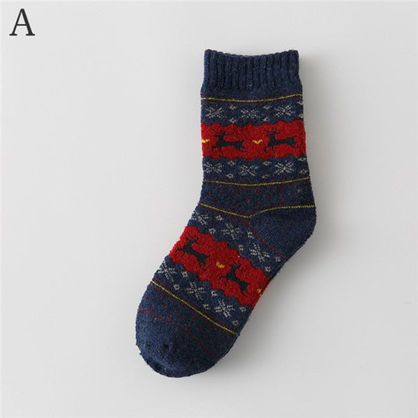 Winter Women Men Socks Christmas Gift Sock Cute Wool 3D Ladies Female Thermal Thicken Warm Happy Funny Sock New Year 2021