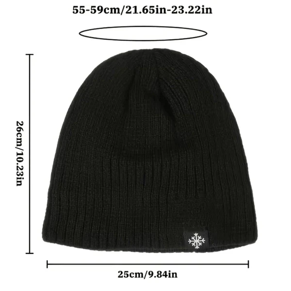 Winter Knit Beanie for Men & Women – Thick Fleece-Lined Slouch Hat, Warm Soft Cap for Cold Weather