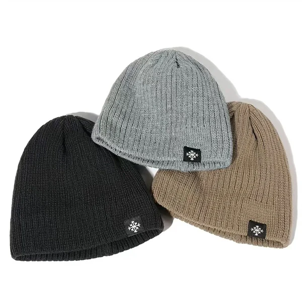 Winter Knit Beanie for Men & Women – Thick Fleece-Lined Slouch Hat, Warm Soft Cap for Cold Weather