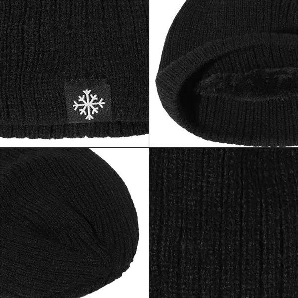 Winter Knit Beanie for Men & Women – Thick Fleece-Lined Slouch Hat, Warm Soft Cap for Cold Weather